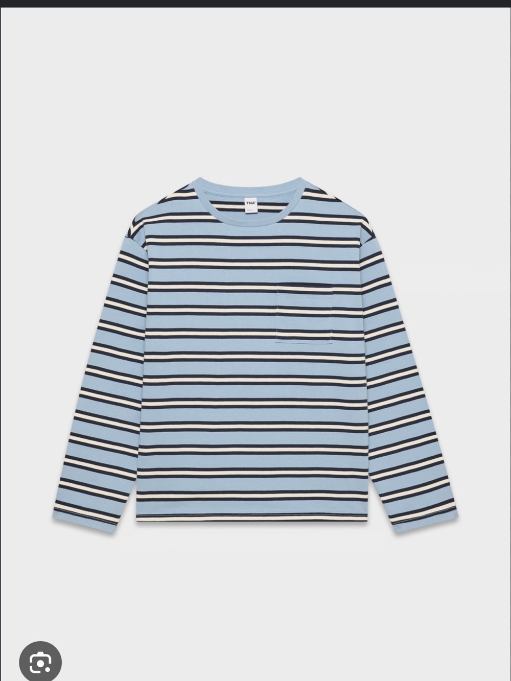 Striped Long Sleeve Tee in Light Blue by TNA